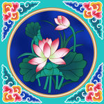 手绘荷花瓷砖装饰画