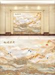 旭日东升大理石纹背景墙