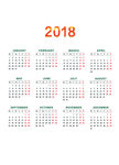 2018年日历素材