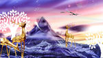 中国风雪山风光玄关画