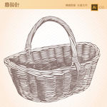 竹篮矢量图