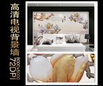 中式花鸟电视背景墙