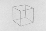 石膏几何体立方体素描轮廓线描形