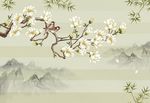 中式花鸟背景