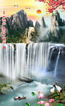 竖幅山水画