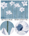油画荷花简约背景墙