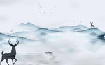 意境山水背景墙