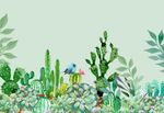 简约绿植仙人掌背景墙装饰画