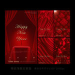 新年红色微信五联版海报