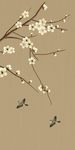 手绘梅花花鸟玄关