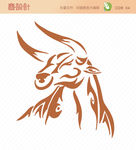 牛头CDR标志刺青矢量图