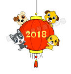 2018吉祥狗灯笼
