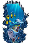 海豚海底游鱼海景玄关过道