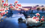 中式山水花鸟