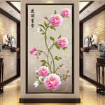 花开富贵玄关背景墙