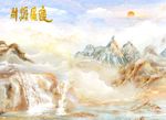 财源广进金色大理石纹理背景墙
