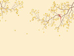 高清手绘中式迎春花背景