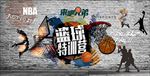 篮球背景墙装饰画