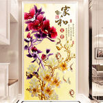 家和富贵玉兰花玄关背景装饰画