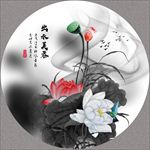 水墨画荷花
