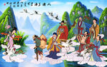 八仙过海背景墙