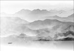 新中式禅意水墨山水画背景墙壁画