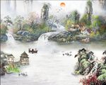 新中式世外桃源人间仙境国画山水
