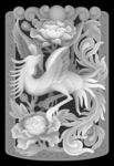 凤凰 牡丹 方形牌子