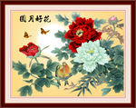 花好月圆 牡丹图