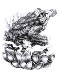 招财 金蟾 矢量 线描 素描