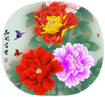 团扇扇面牡丹花开富贵
