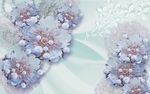 3D浮雕花朵 珠宝背景墙 艺术