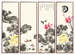 水墨荷花