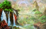 大理石 山水瀑布