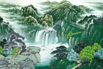 山水国画背景墙