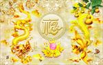 福字金雕龙凤背景（主体不分层）
