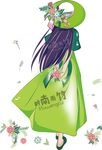 手绘美女背影
