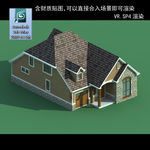 中式建筑 多层建筑 别墅模型