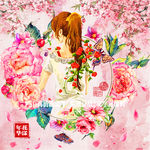 手绘风美女图片