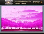 桃花背景墙