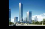 高层建筑蓝天白云图