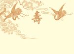 硅藻泥图案  鹤寿图