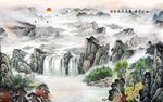 瀑布背景墙