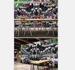 欧美风涂鸦机器战队背景墙壁画图