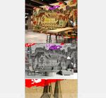 手绘中世纪复古城堡壁画背景墙