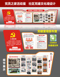 社区党建文化墙党员之家活动室