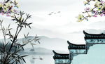 水墨竹子背景墙