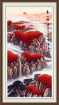 旭日东升 山水画