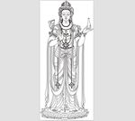持莲观音线条图