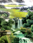 山水国画玄关
